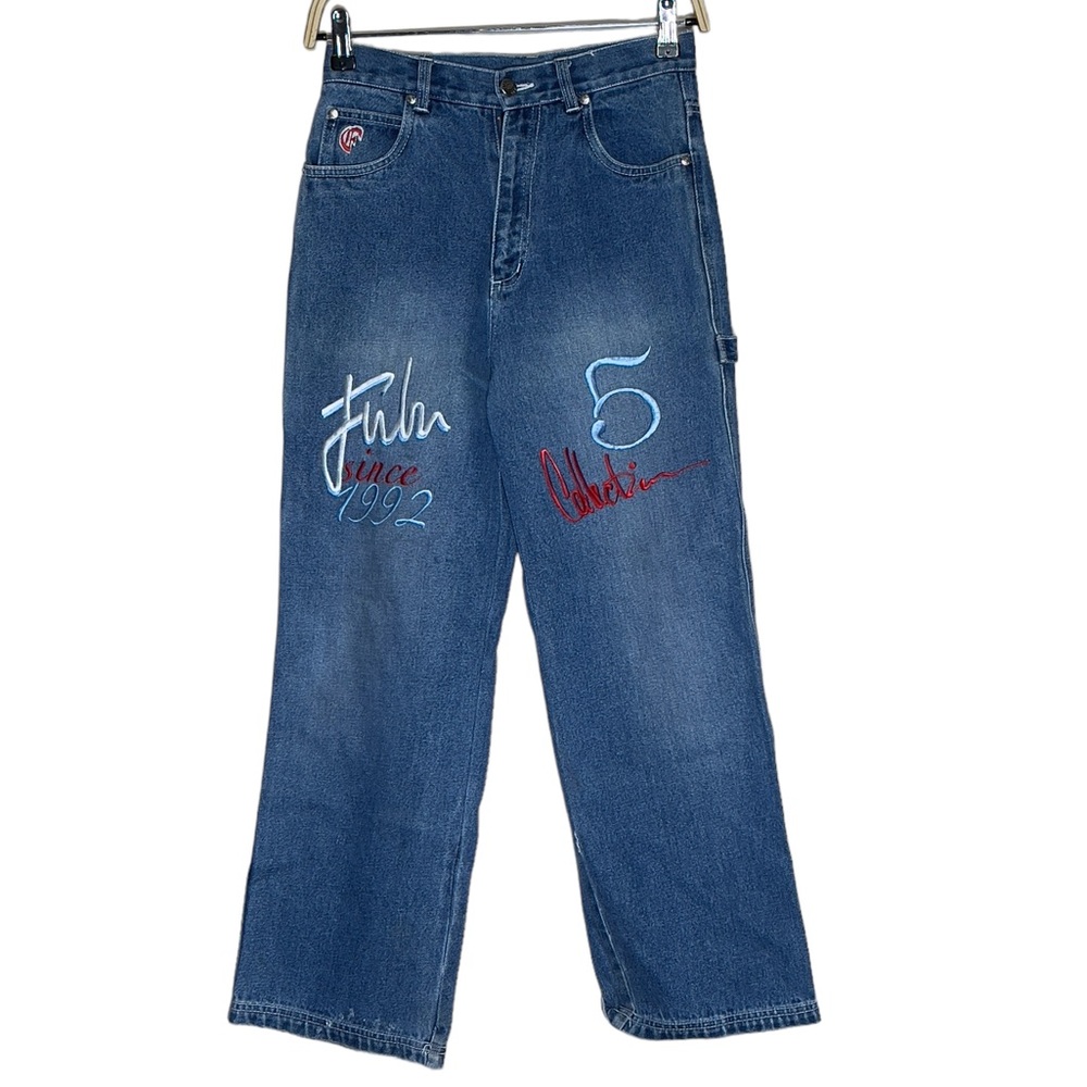 FUBU Y2K Embroidered Youth Size 12 Blue Jeans